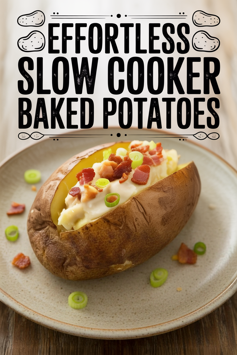 Effortless Slow Cooker Baked Potatoes
