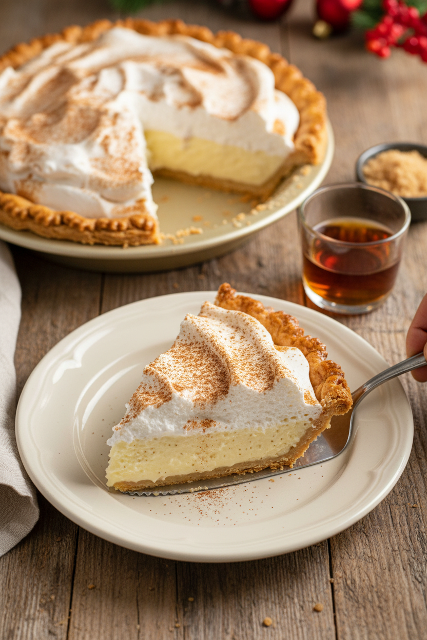 Festive Spiced Eggnog Cream Pie