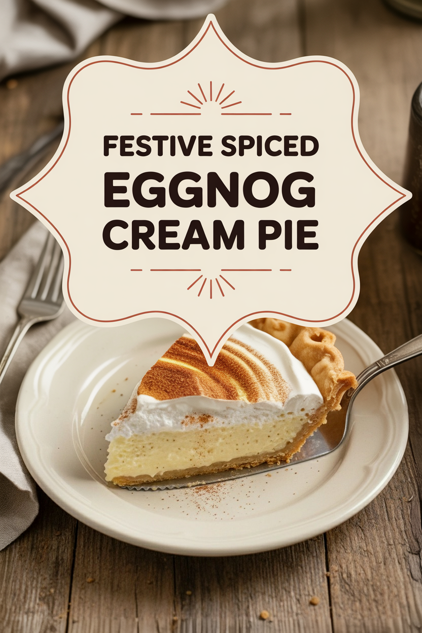 Festive Spiced Eggnog Cream Pie