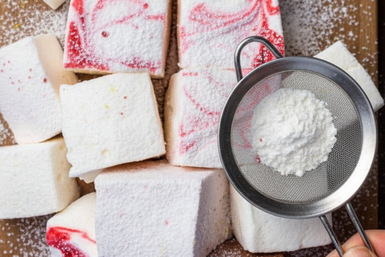 Fluffy Strawberry Lemon Marshmallows
