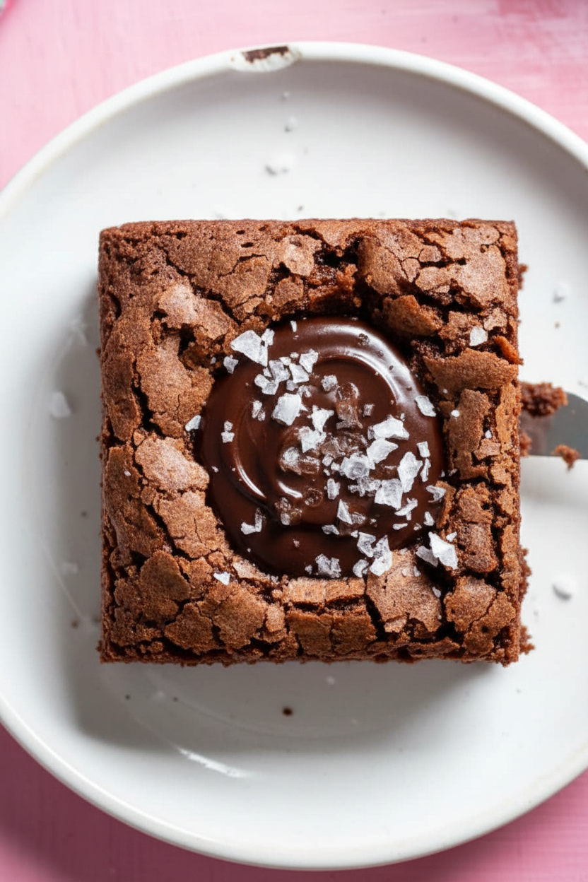 Fudgy Brownies with a Velvety Ganache Core
