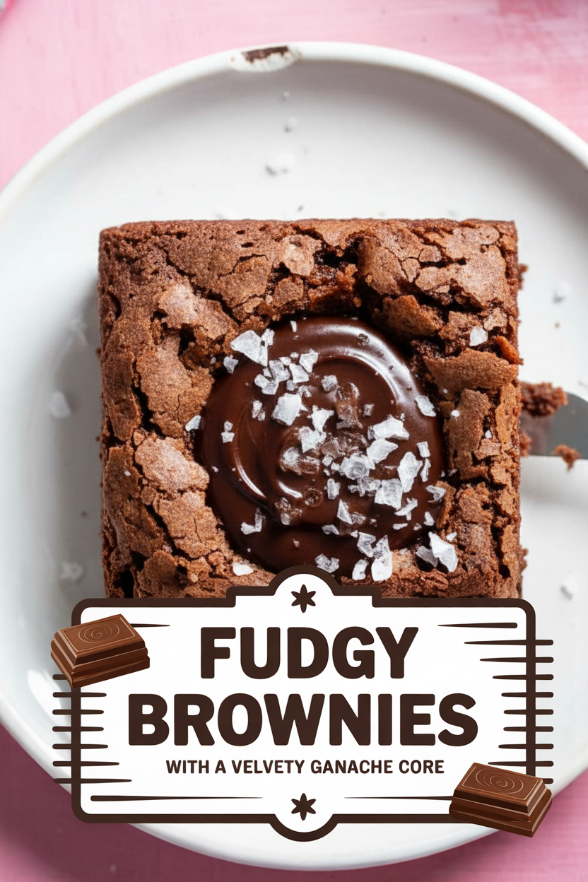 Fudgy Brownies with a Velvety Ganache Core