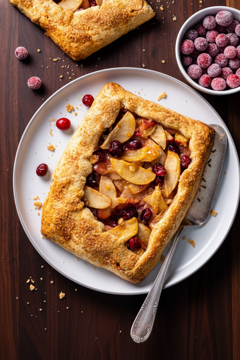 Ginger Spiced Apple Cranberry Tart