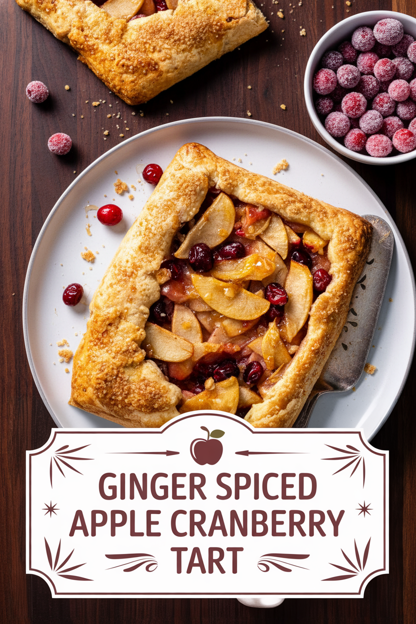Ginger Spiced Apple Cranberry Tart
