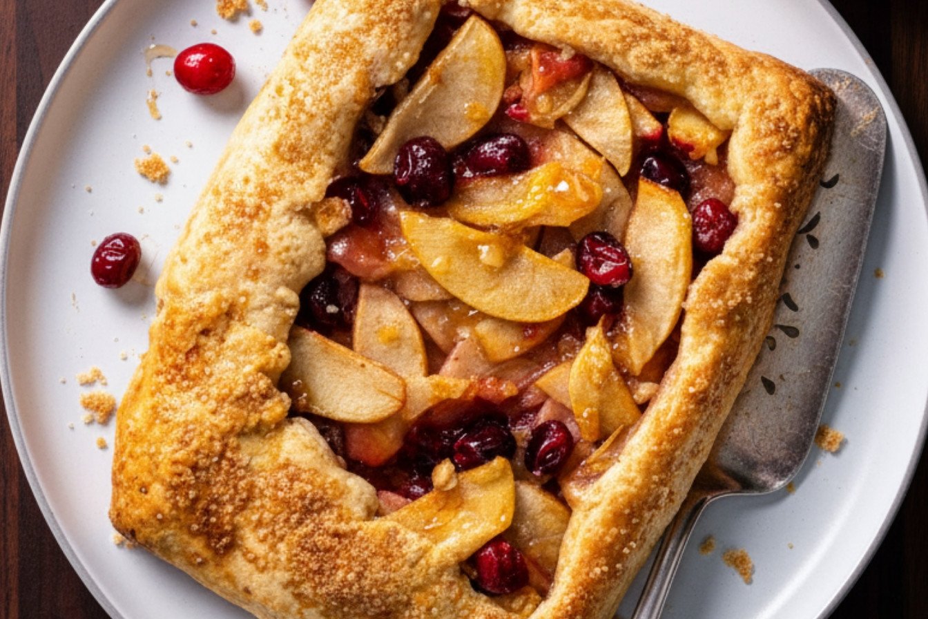 Ginger Spiced Apple Cranberry Tart