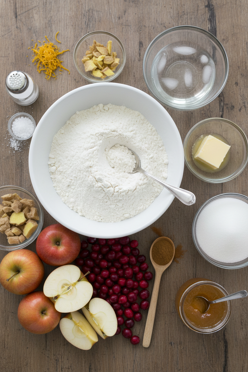 Ginger Spiced Apple Cranberry Tart