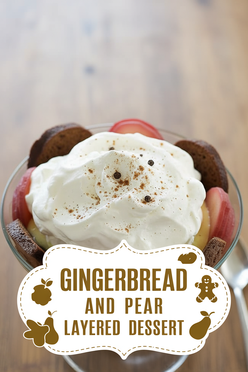 Gingerbread and Pear Layered Dessert