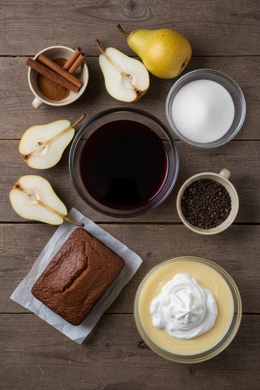 Gingerbread and Pear Layered Dessert