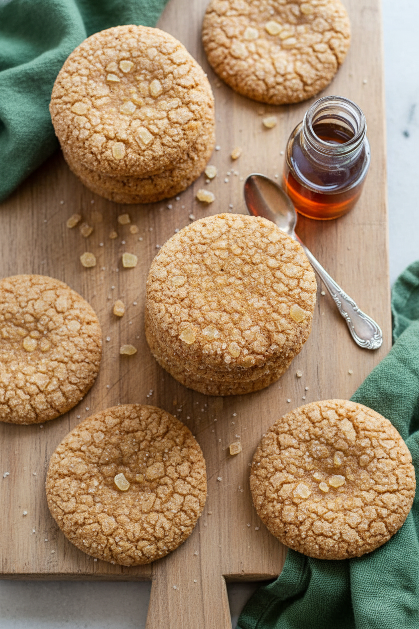Gingery Maple Crisp Cookies