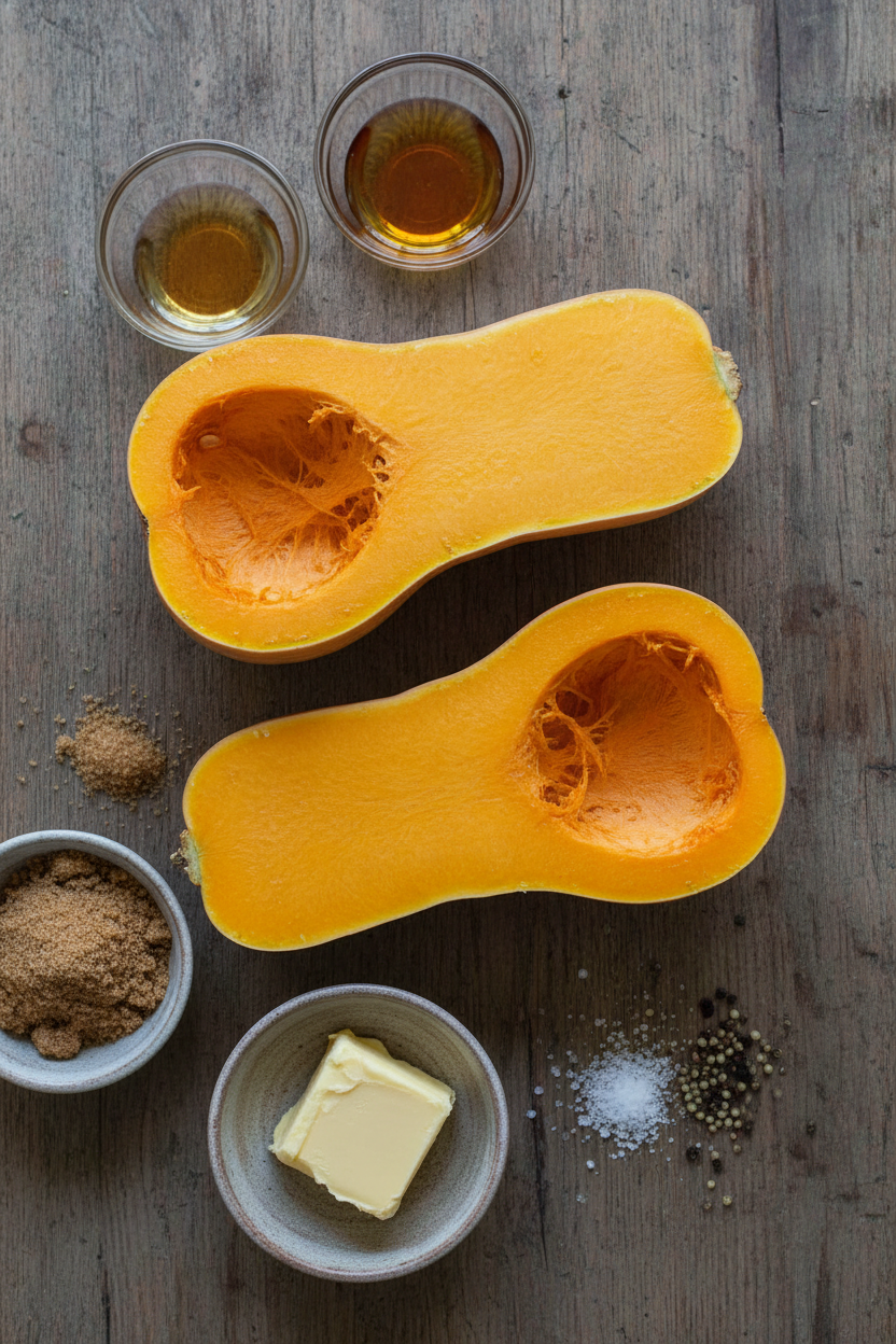 Glazed Butternut Squash with Brown Sugar