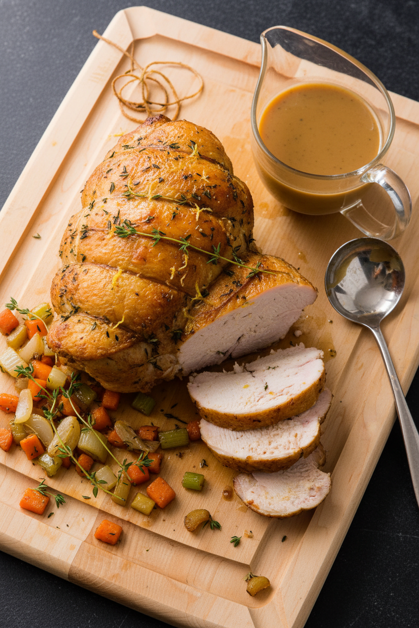 Herb Roasted Turkey Breast with Pan Gravy