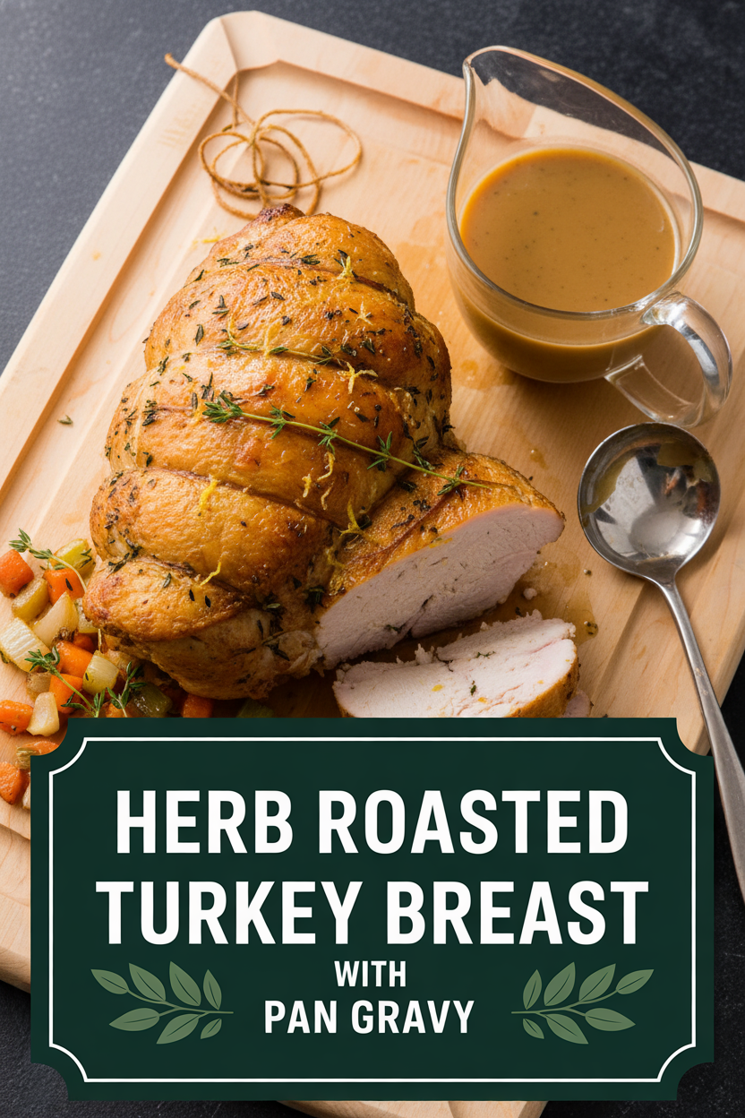 Herb Roasted Turkey Breast with Pan Gravy