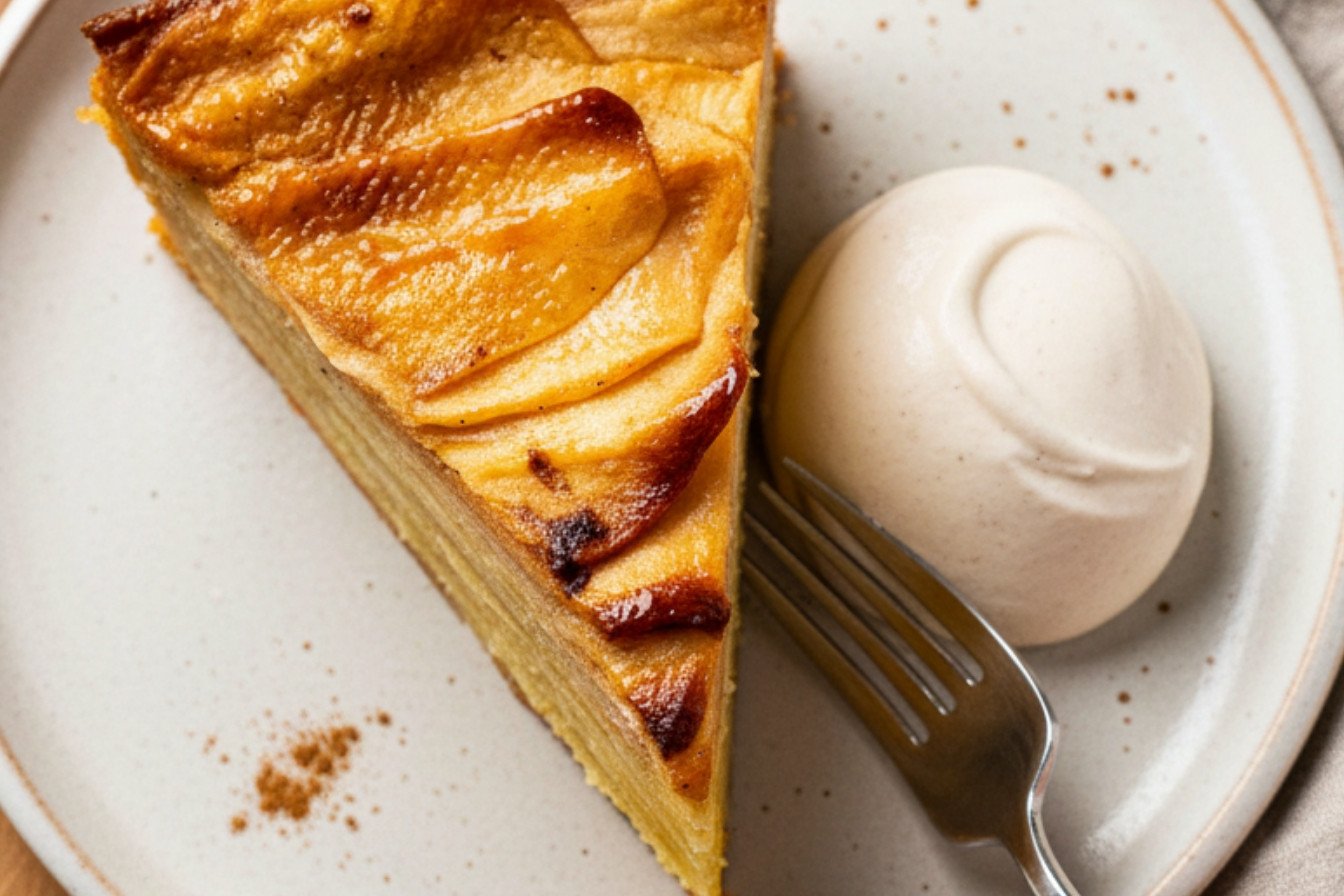 Invisible Apple Cake with Brown Sugar Cream