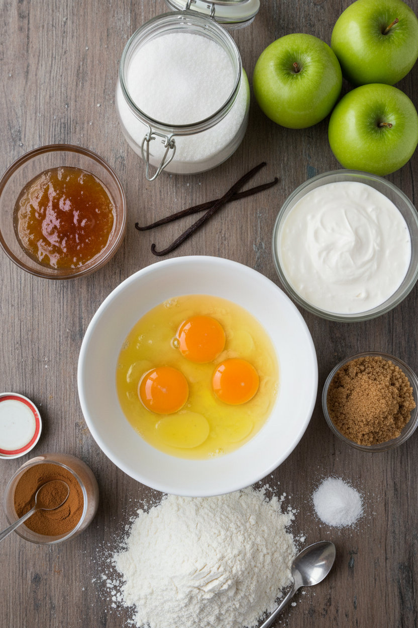 Invisible Apple Cake with Brown Sugar Cream