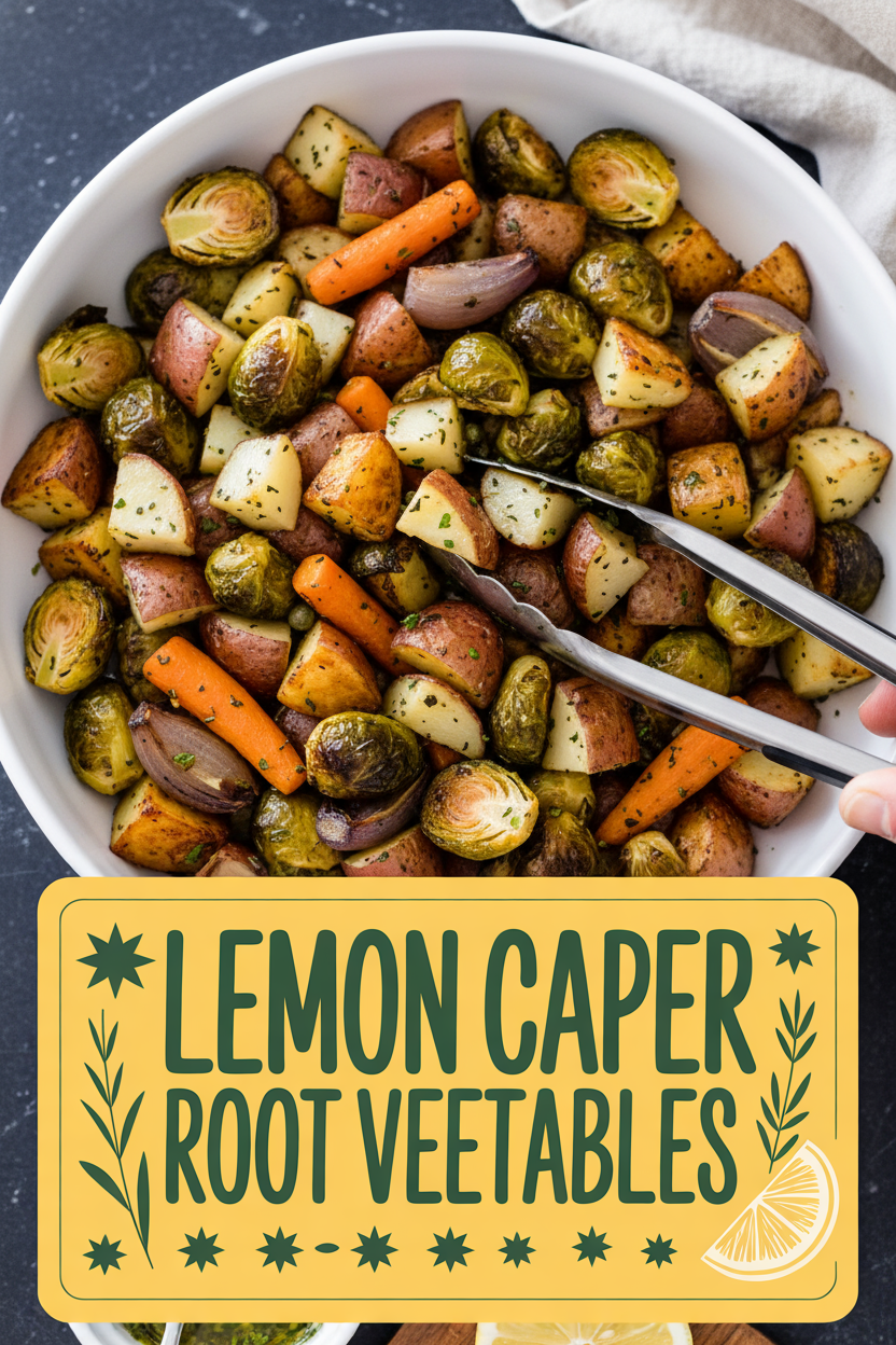 Lemon Caper Roasted Root Vegetables
