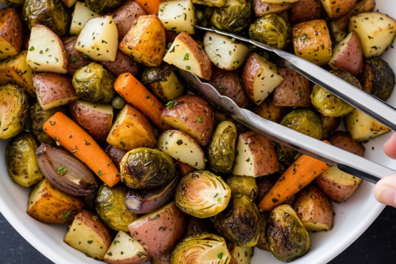 Lemon Caper Roasted Root Vegetables