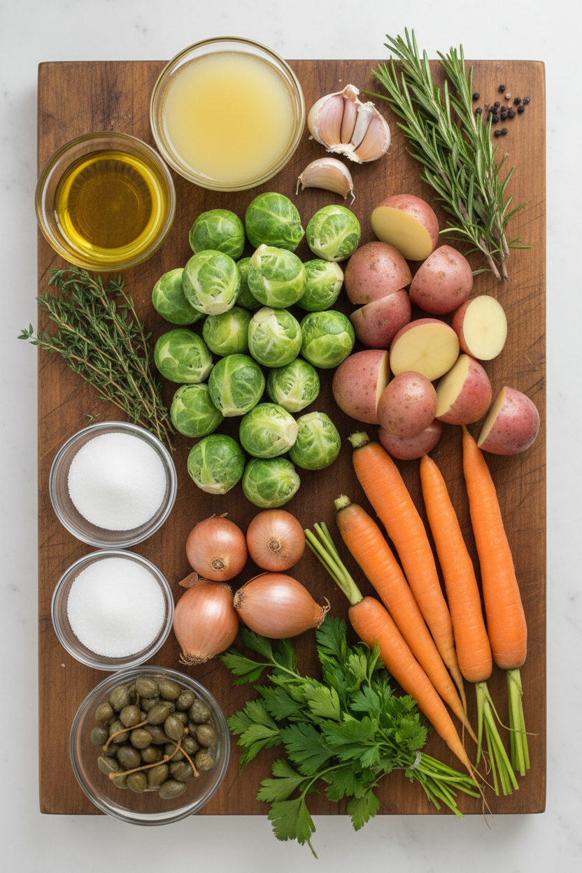 Lemon Caper Roasted Root Vegetables