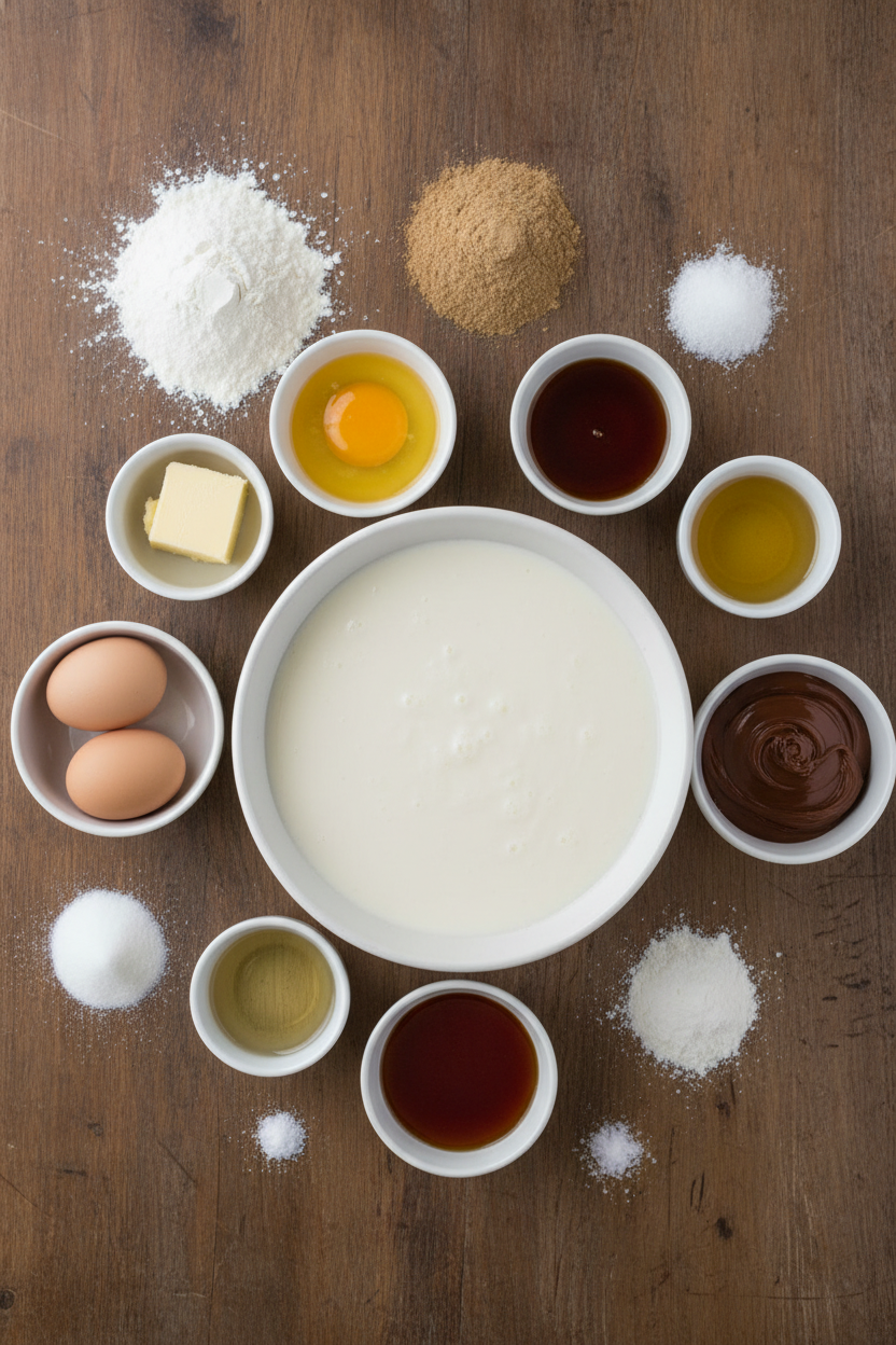 Malted Nutella Pancakes with Maple Syrup