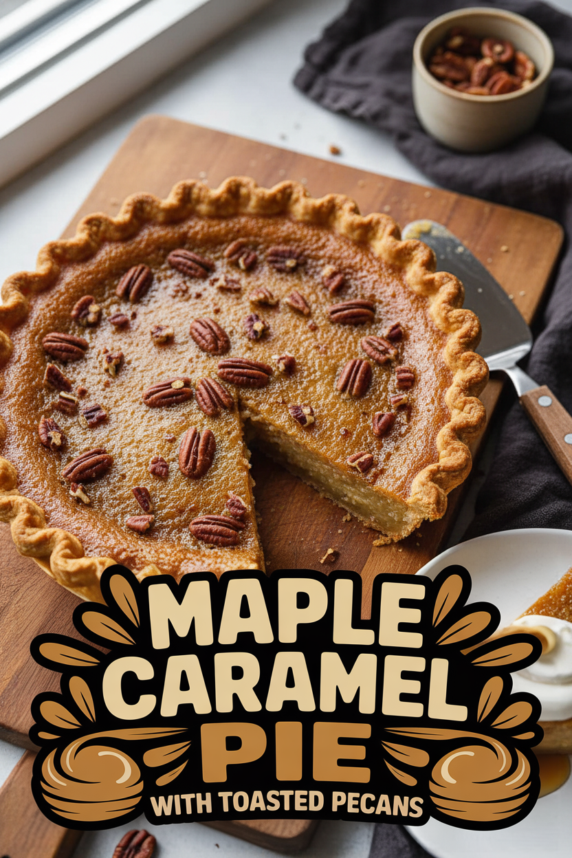 Maple Caramel Pie with Toasted Pecans