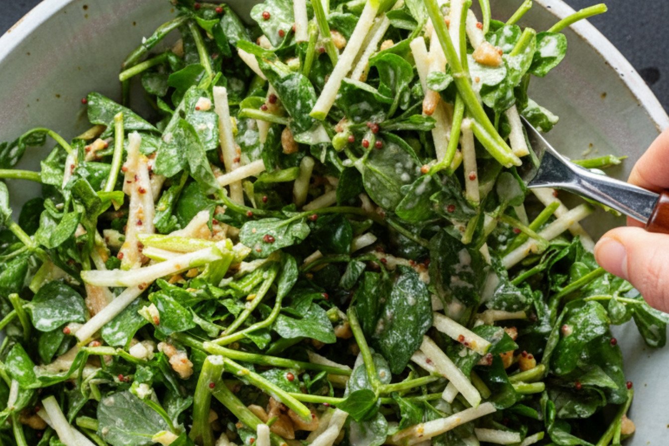 Maple Hazelnut Watercress and Apple Salad