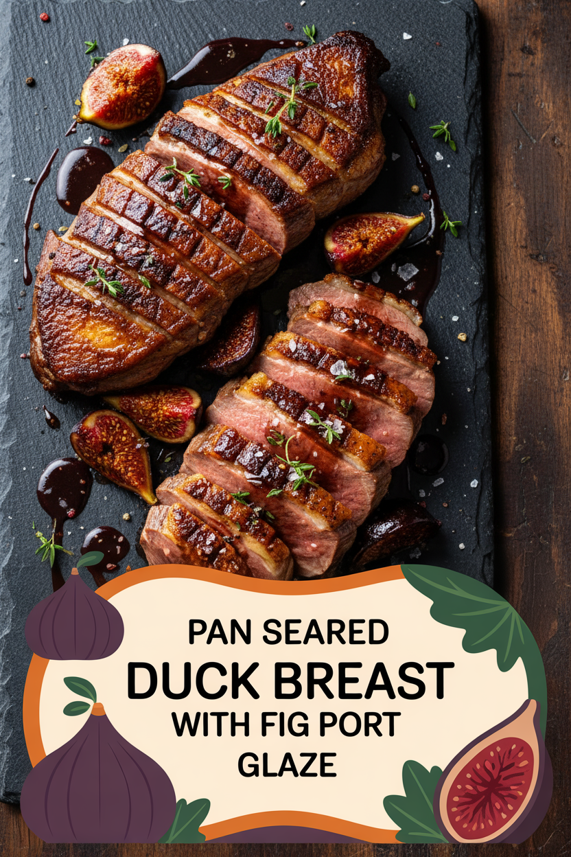 Pan Seared Duck Breast with Fig Port Glaze