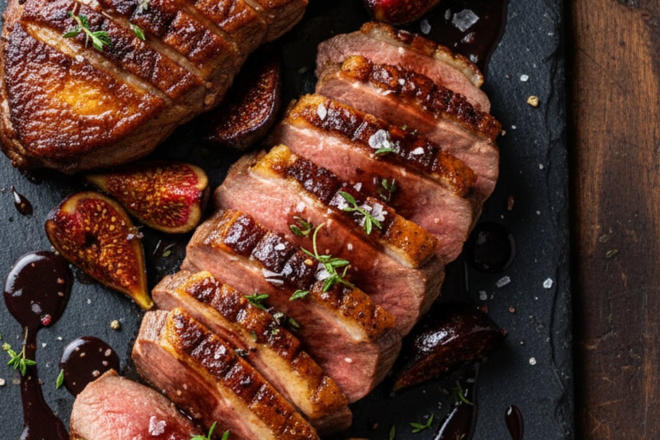 Pan Seared Duck Breast with Fig Port Glaze