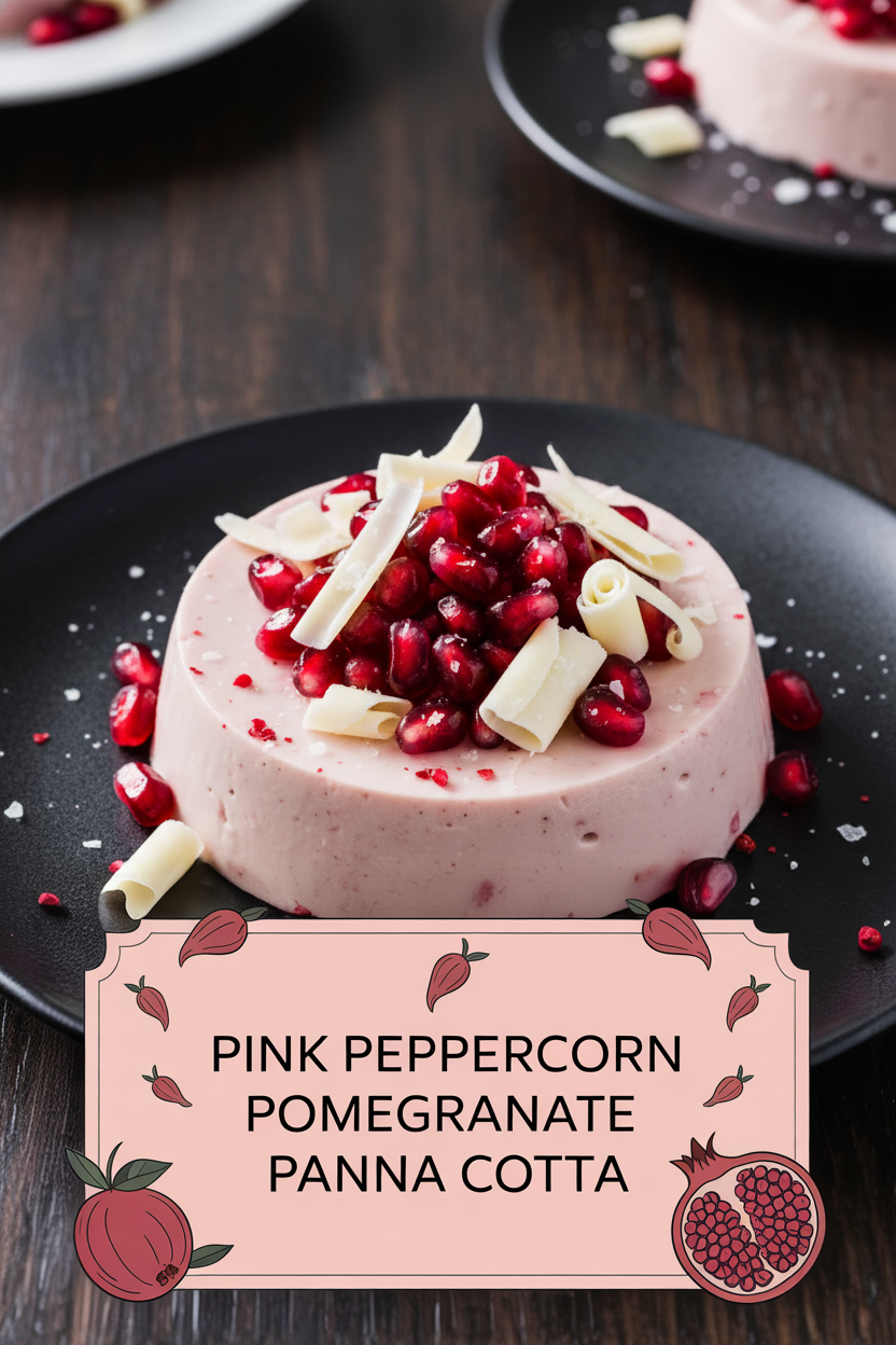 Pink Peppercorn Pomegranate Panna Cotta