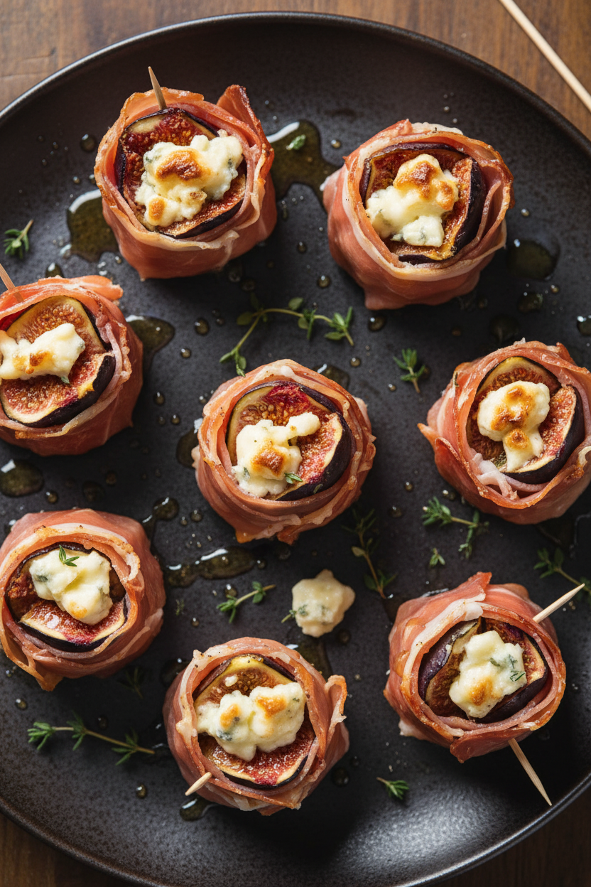 Prosciutto Wrapped Figs with Gorgonzola
