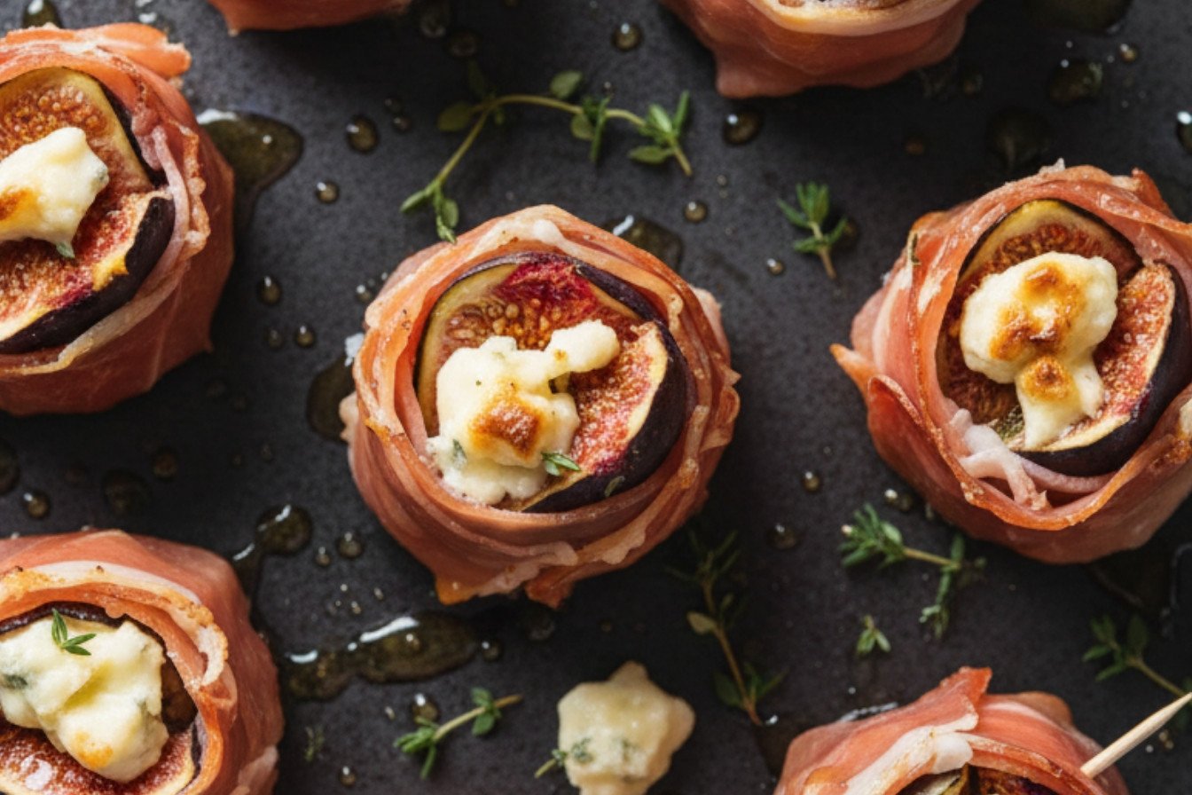 Prosciutto Wrapped Figs with Gorgonzola