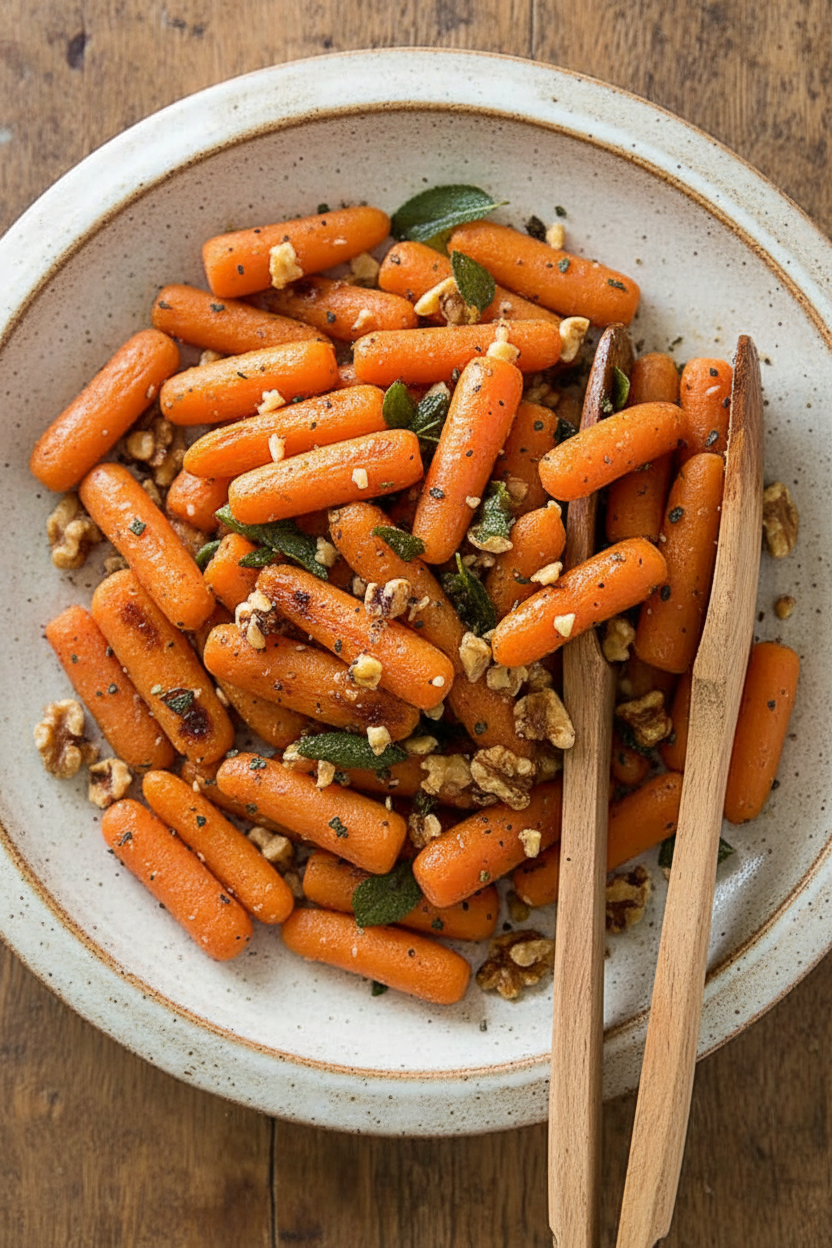 Sage Walnut Roasted Carrots