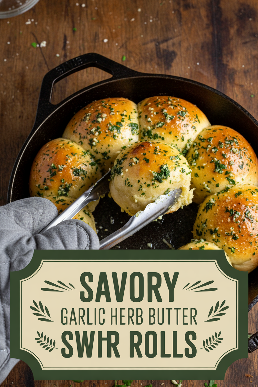 Savory Garlic Herb Butter Swirl Rolls