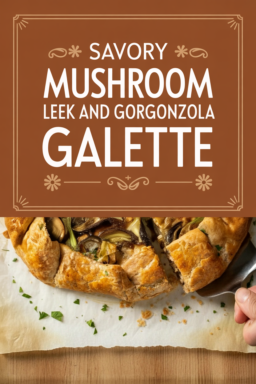 Savory Mushroom Leek and Gorgonzola Galette