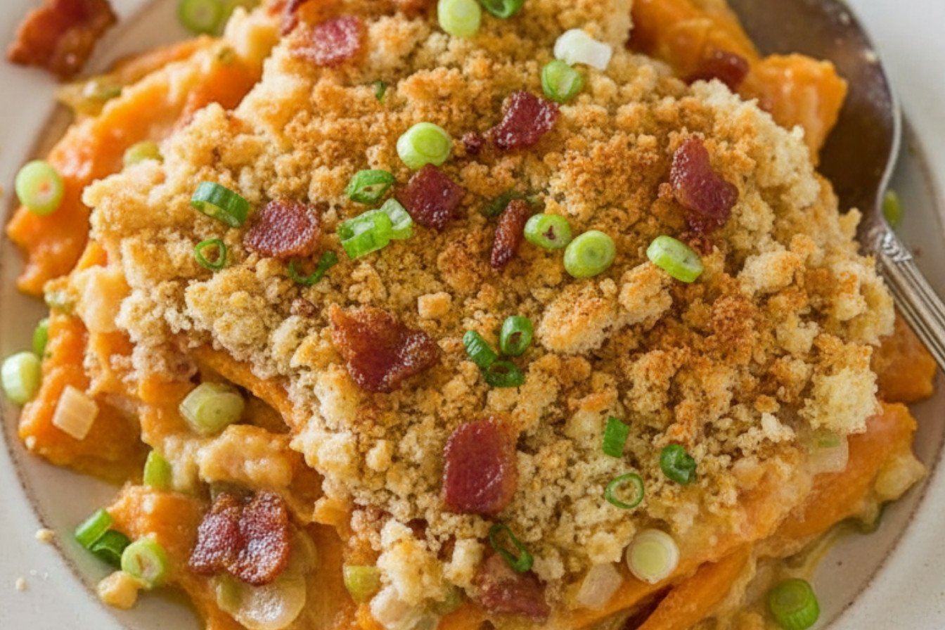 Savory Sweet Potato Bake with Crispy Bacon