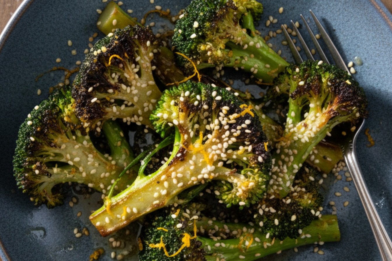 Sesame Orange Skillet Roasted Broccoli