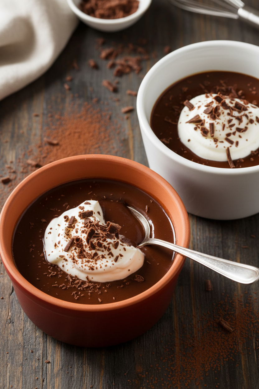 Silken Chocolate Custard Pots