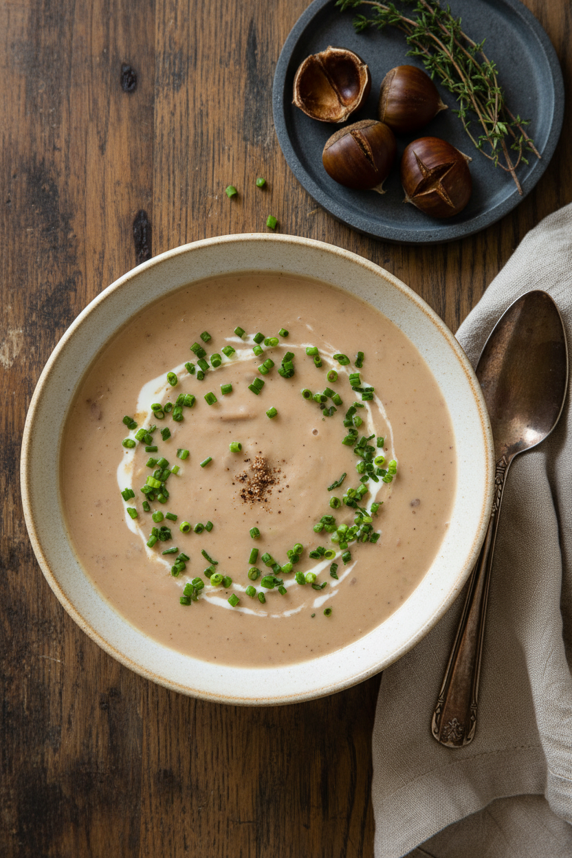 Silky Roasted Chestnut Bisque