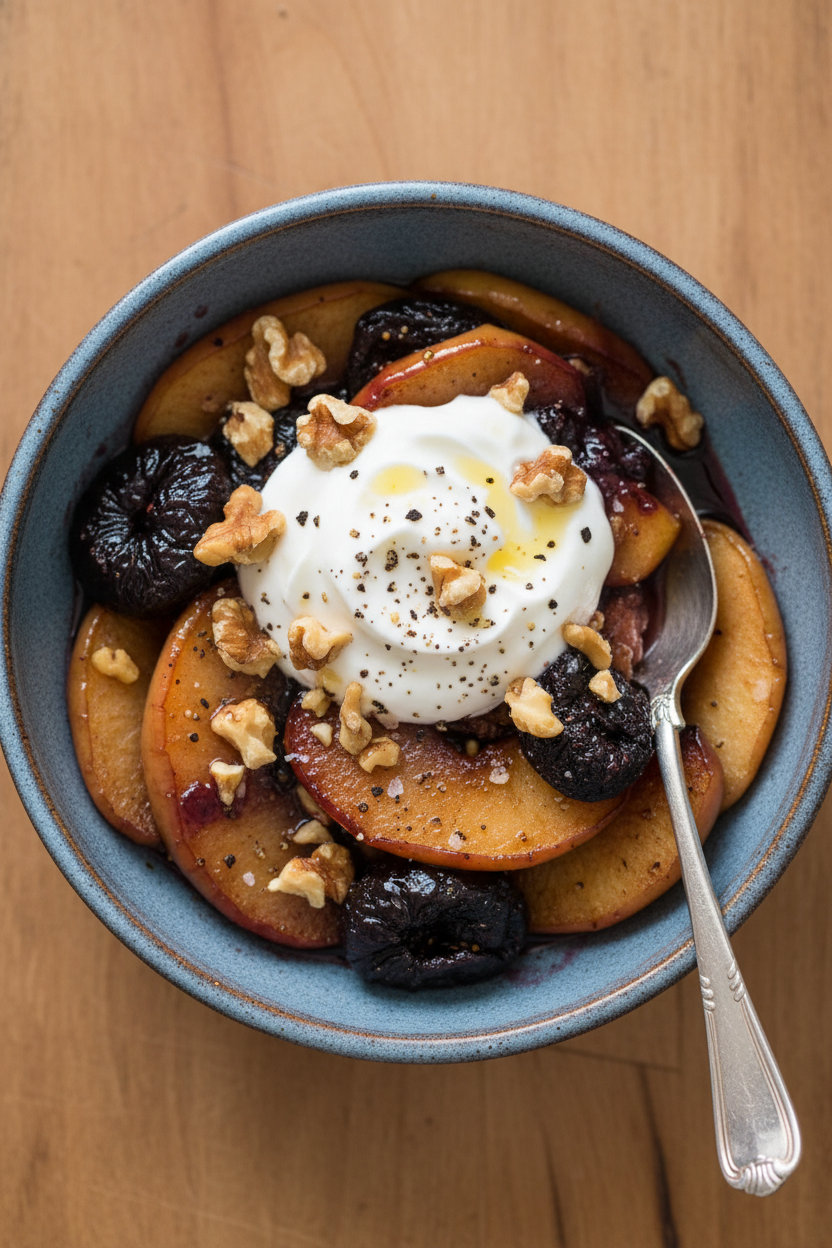 Skillet Roasted Apples with Figs and Walnuts