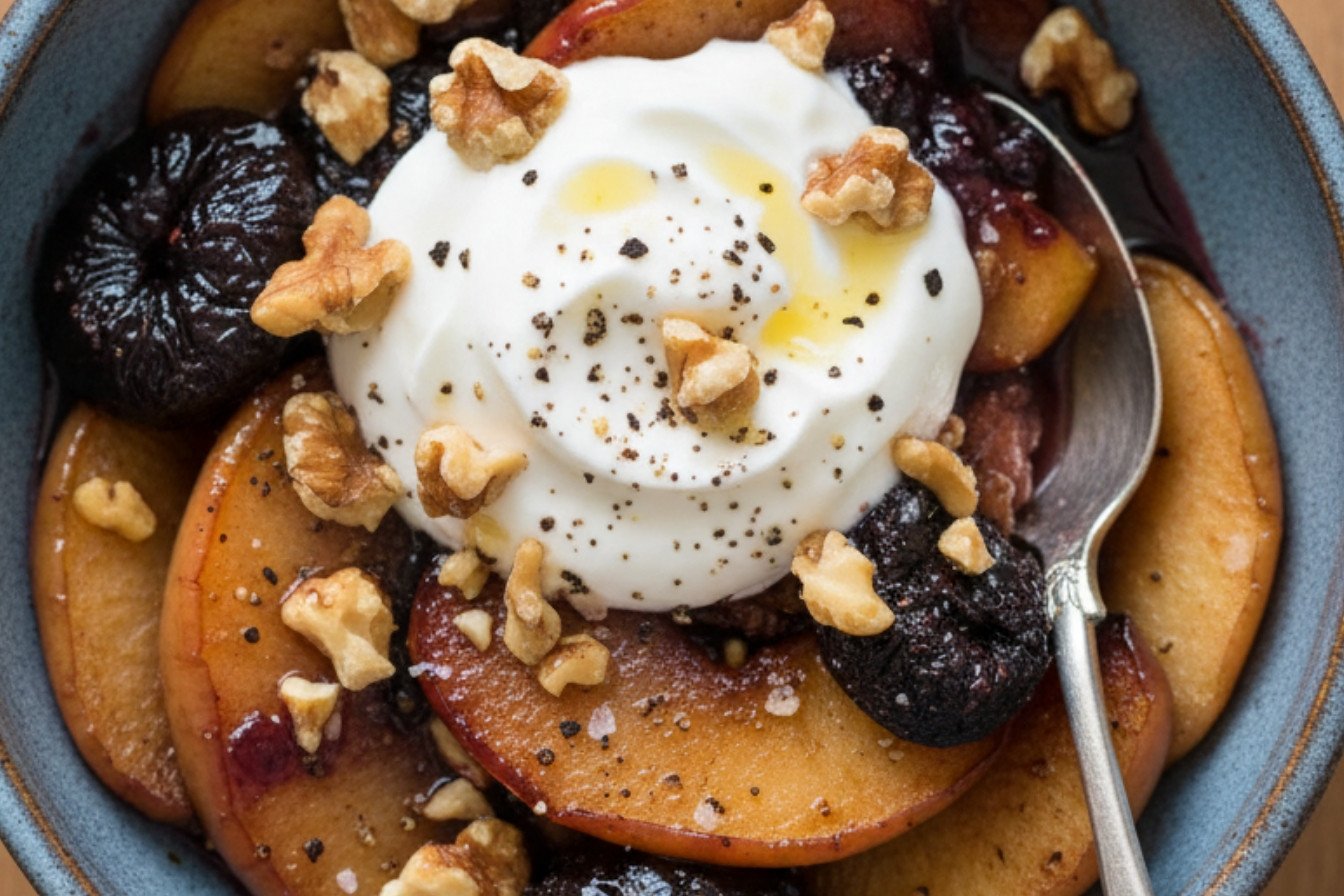 Skillet Roasted Apples with Figs and Walnuts