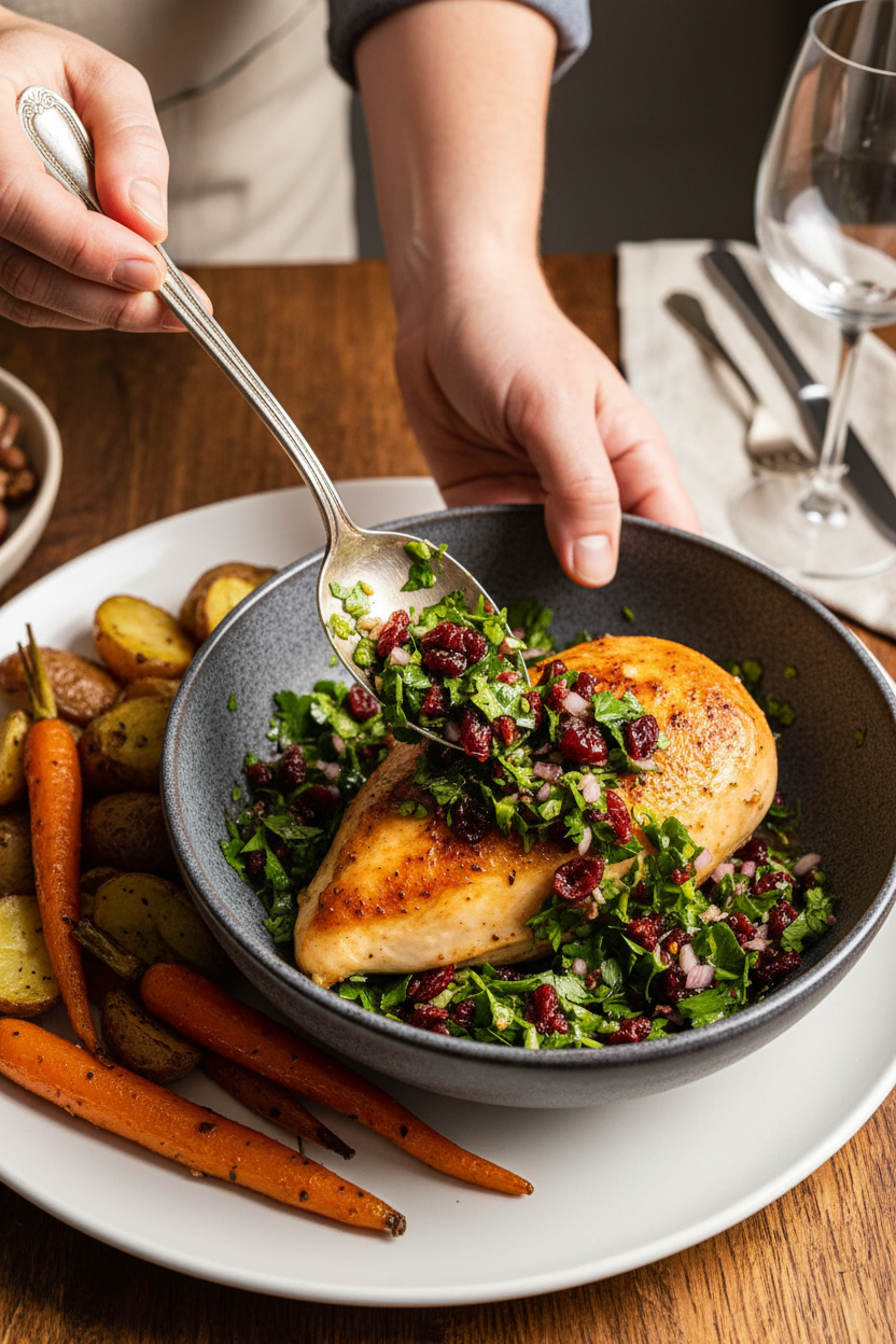 Tart and Herby Cranberry Chimichurri Sauce