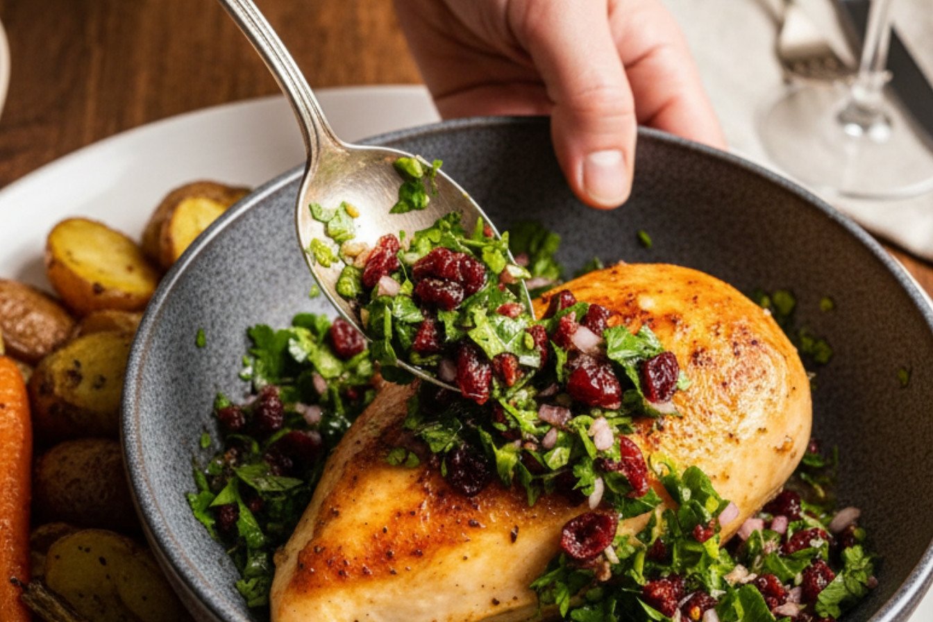 Tart and Herby Cranberry Chimichurri Sauce