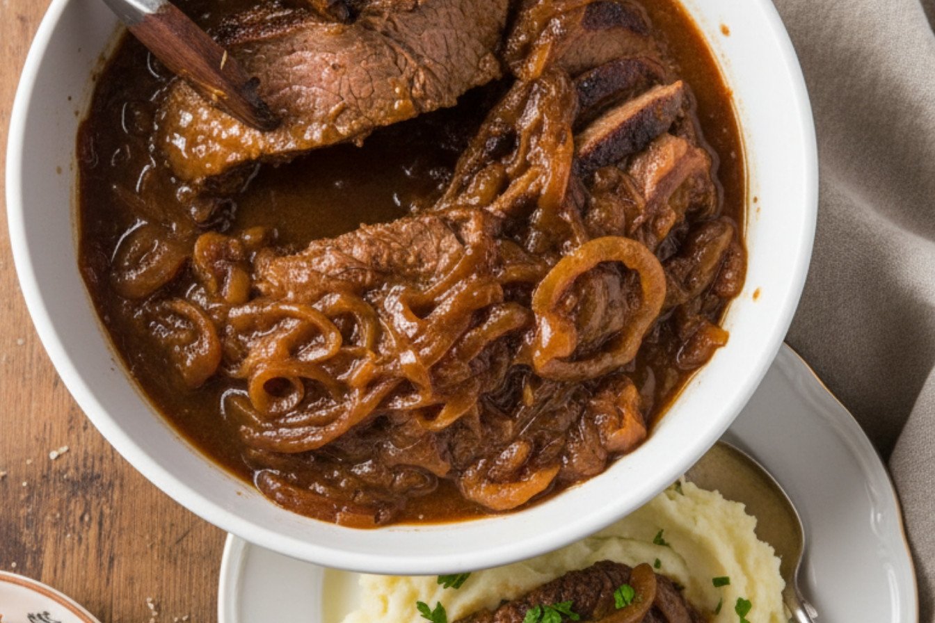 Tender Braised Beef with Onions